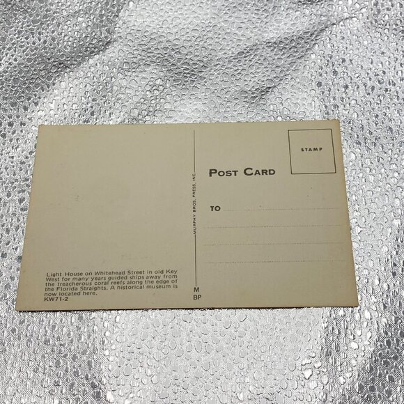 Vintage Key West FL Lighthouse Postcard By Murphy Bros.‎ Press Inc. Unposted - Picture 3 of 5